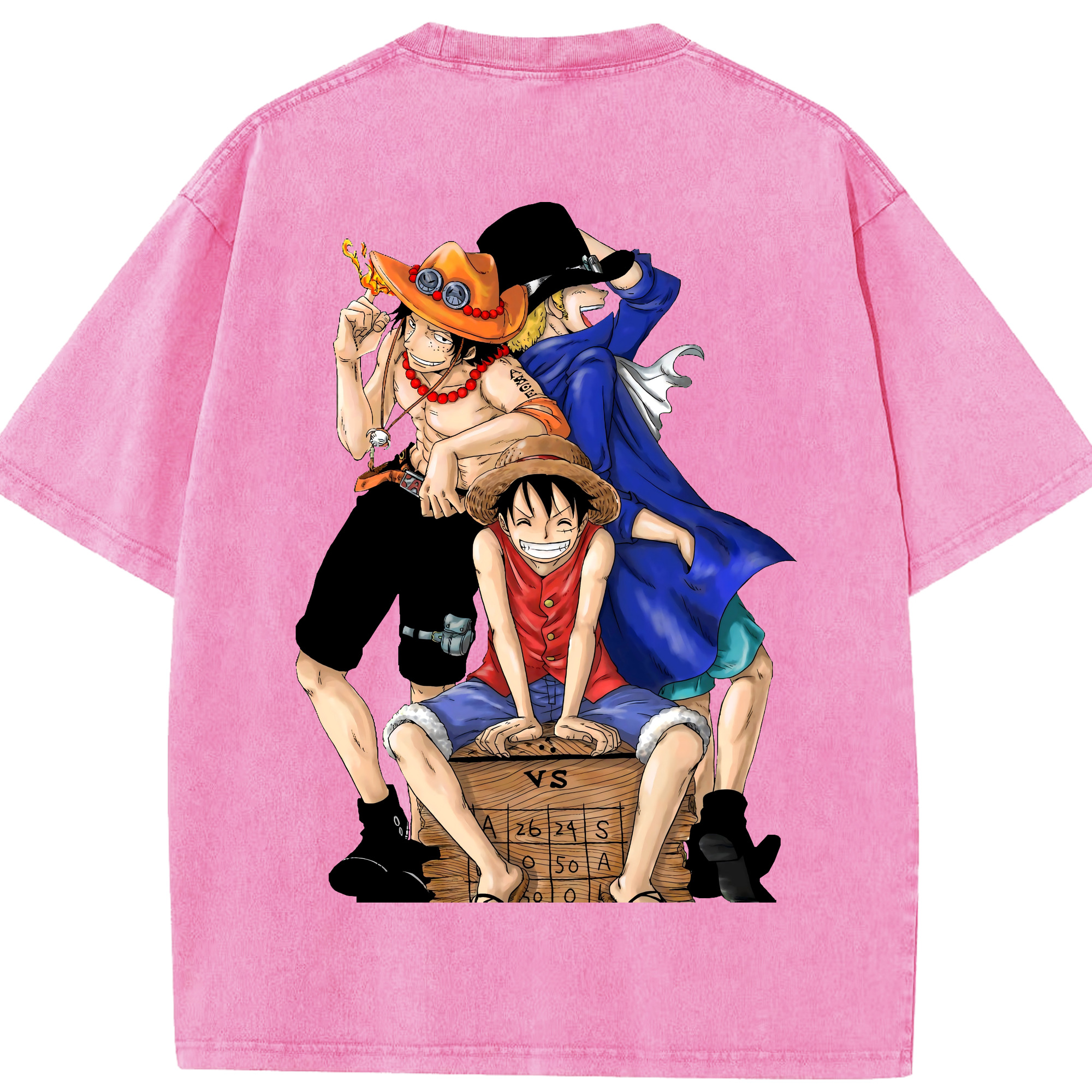 ワンピース モンキー・D・ルフィ ONE PIECE Monkey D. Luffy 綿100% ヴィンテージ風 半袖Tシャツ（背面プリント）